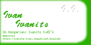 ivan ivanits business card